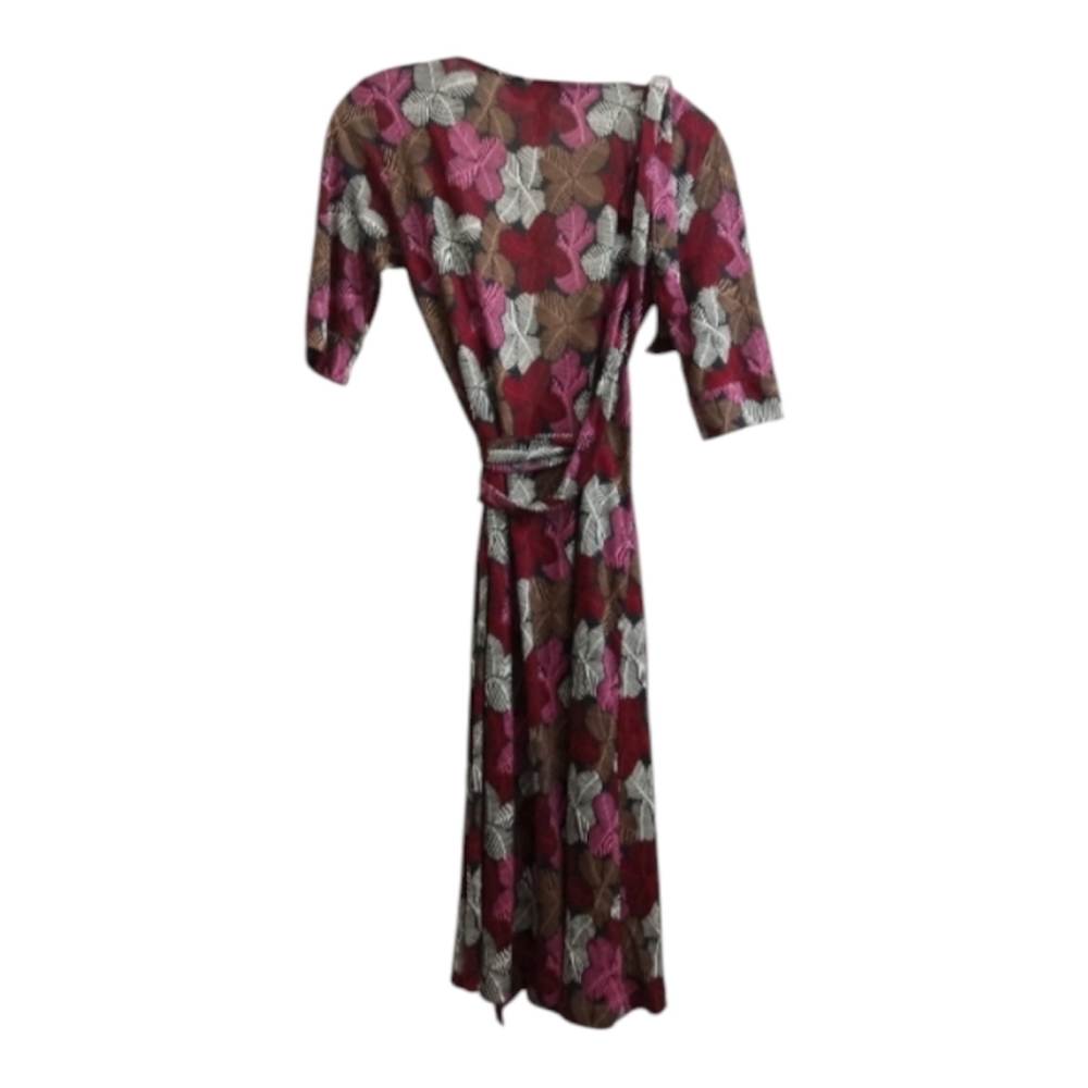 *🌟Diane Von Furstenberg 100% Silk Burgundy/Gray Iconic Wrap Kye Dress- Vintage - Picture 2 of 16